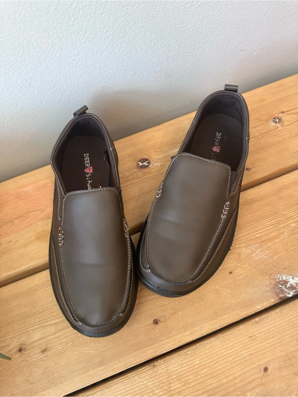 Boys Brown Slip-On Loafer Deer Stags size 5